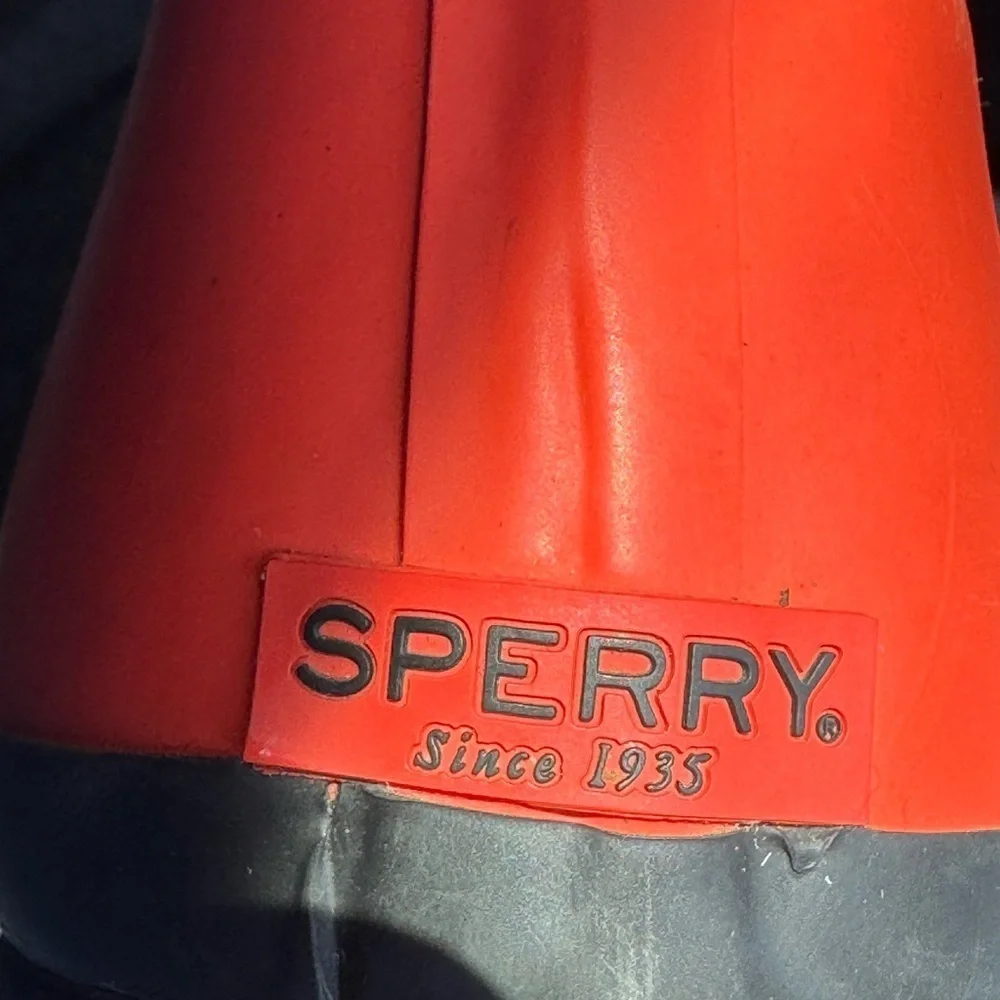 Sperry Walker Spray Rain Boots size 9 red and black